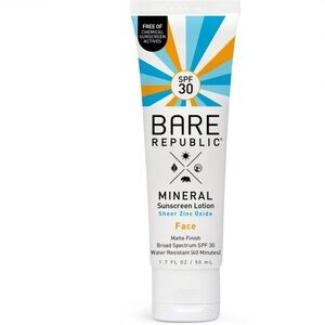 Bare Republic Mineral Sunscreen Lotion for Face, Sheer Finish SPF 30 1.7 fl. oz